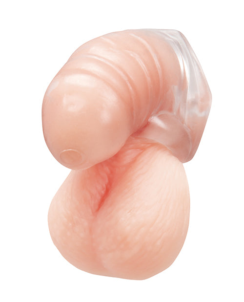 Blue Line Silicone Chastity Cage with Ball Loop, featuring soft silicone design for comfort and secure fit.
