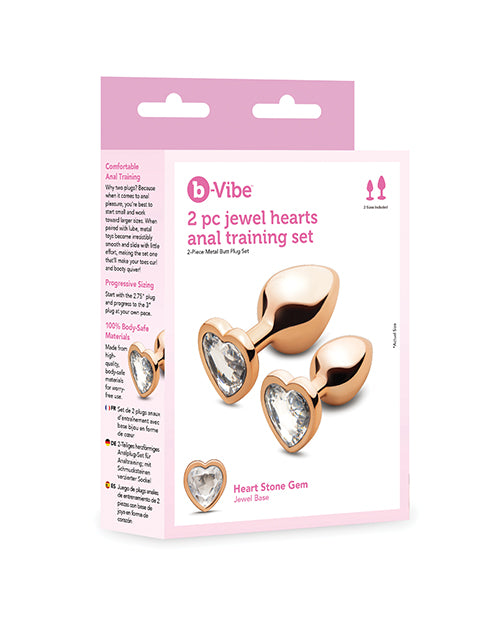 b-Vibe Jewel Hearts 2 Piece Anal Training Set