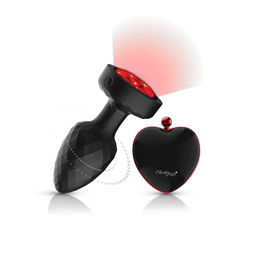 Viben Twila Light Up Rotating Vibrating Anal Plug featuring diamond-textured shaft and glowing jewel base.