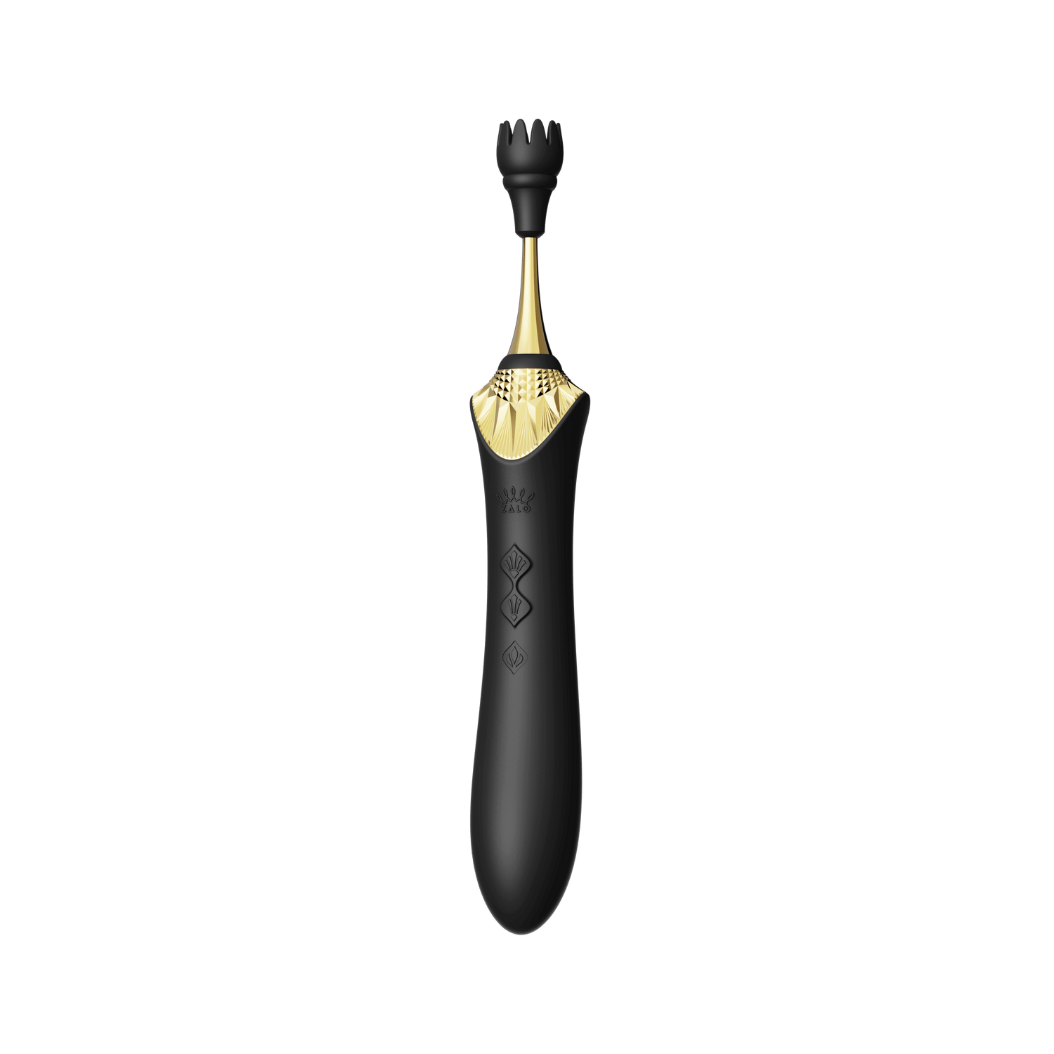 Bess 2 Clitoral Massager in Obsidian Black with added anal beads attachment and heating function for customized pleasure and targeted stimulation