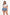 3 Piece School Girl Costume Set Queen Size Blue featuring a tie-front crop top and pleated skirt in blue plaid.