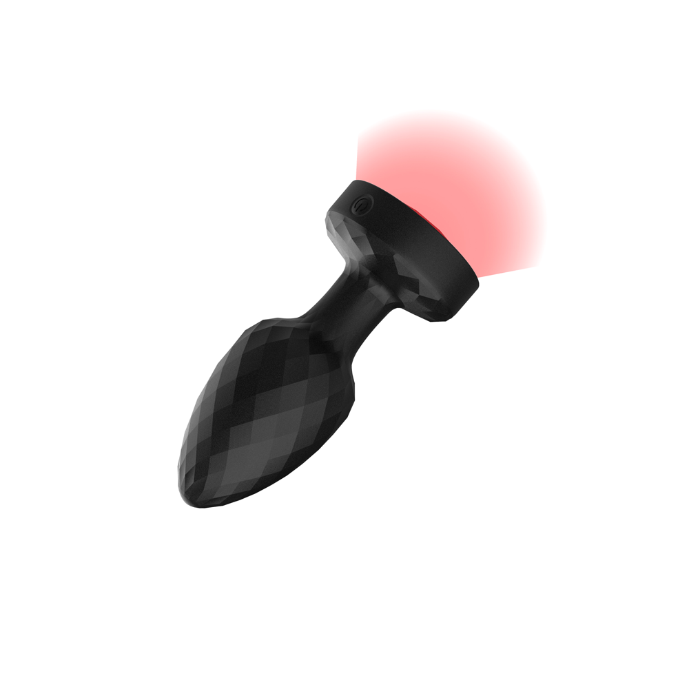 Viben Twila Light Up Rotating Vibrating Anal Plug with diamond-textured shaft and glowing jewel base.