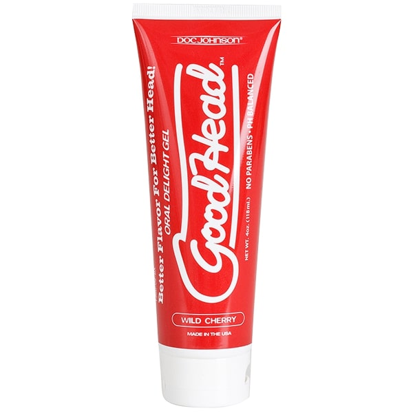 Goodhead Oral Delight Gel 4 Oz Cherry Bulk tube with wild cherry flavor for enhancing oral play.