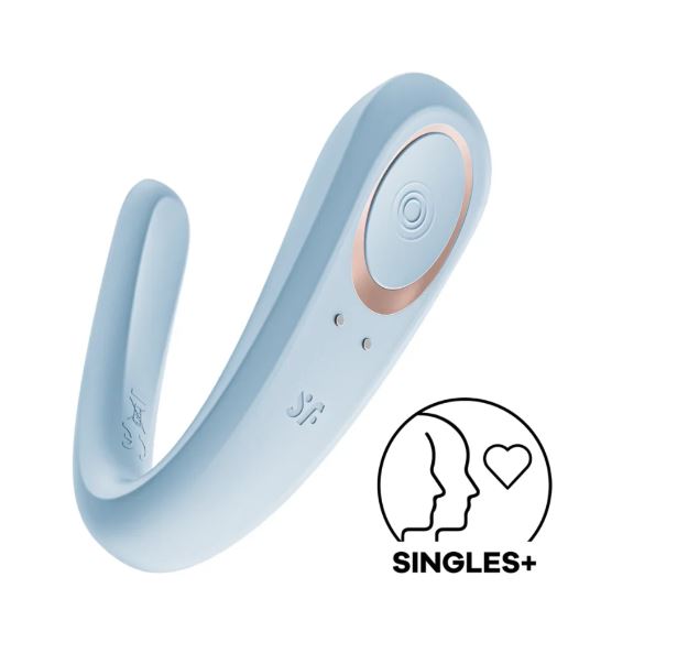 Satisfyer Double Classic Couples Vibrator Blue for shared pleasure and intimate moments.