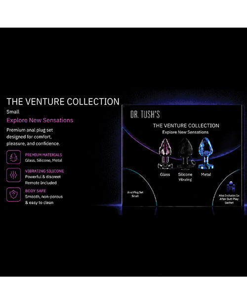 Dr Tush's Venture Collection Anal Plug Set Small featuring premium materials and sleek designs for comfort and pleasure.