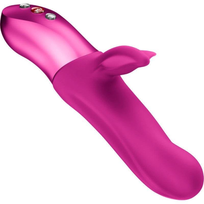 Fun Factory Bi Stronic Fusion Thrusting Rabbit Pulsator Magenta, a vibrant pink pleasure device with thrusting and vibrating modes.