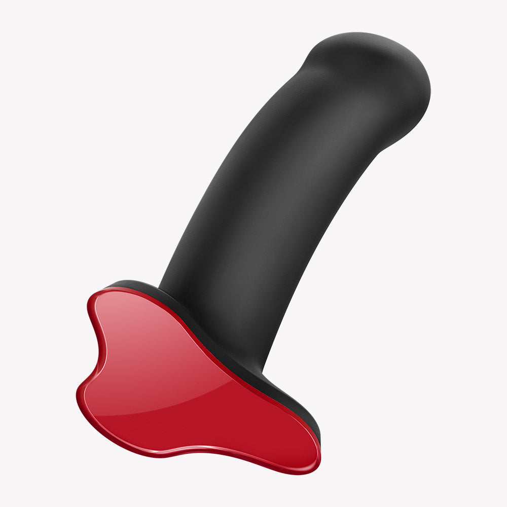 Fun Factory Amor G-Spot Dildo Black with a red base designed for hands-free pleasure.