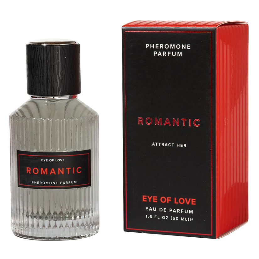 Eye Of Love DX Male Romantic Pheromone Body Spray 50ml in a stylish bottle and box packaging.