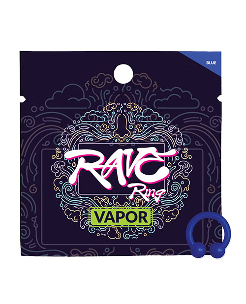 Rave Ring Vapor Single Sachet Eucalyptus Scent Blue packaging with blue nasal diffuser ring.