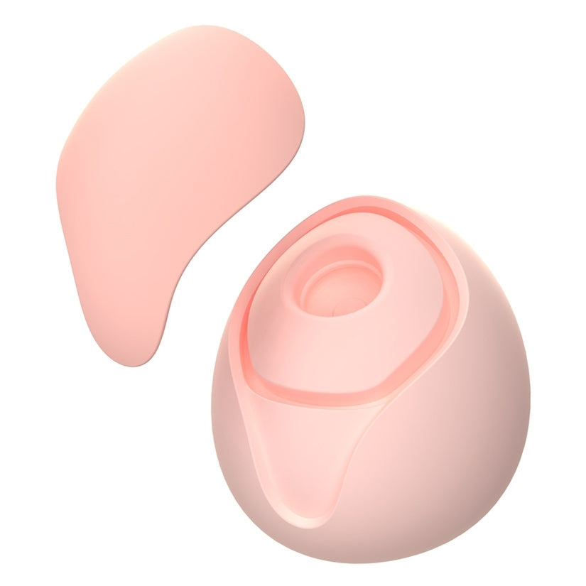 Bella Peach Rechargeable Clitoral Vibrator with a playful fruit-inspired shape in soft pink silicone.