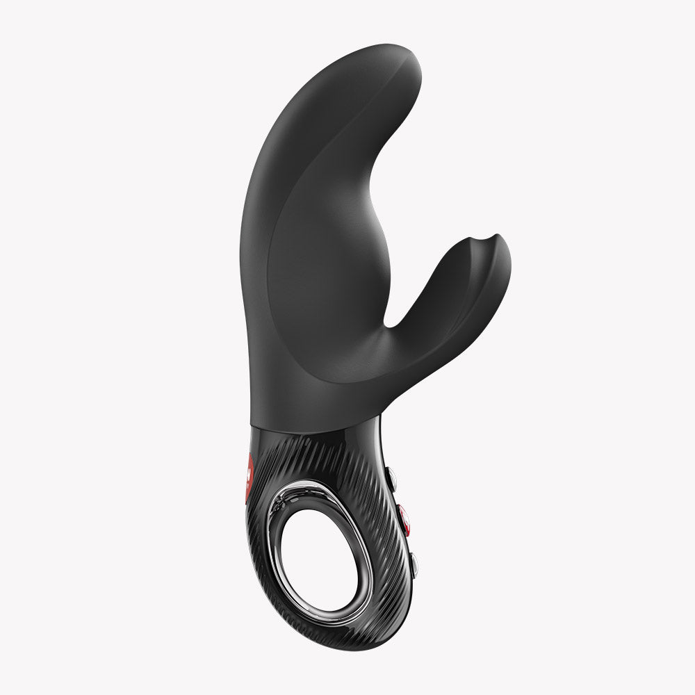 Fun Factory Miss Bi Rabbit Vibrator Black showcasing its ergonomic design and dual-motor features.