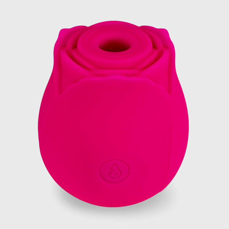 Loe The Rose Premium Suction Stimulator Neon Pink in a soft rose shape, designed for touch-free clitoral pleasure.