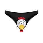 Male Power Choke the Chicken Bikini One Size Black featuring a playful chicken graphic on a black background.