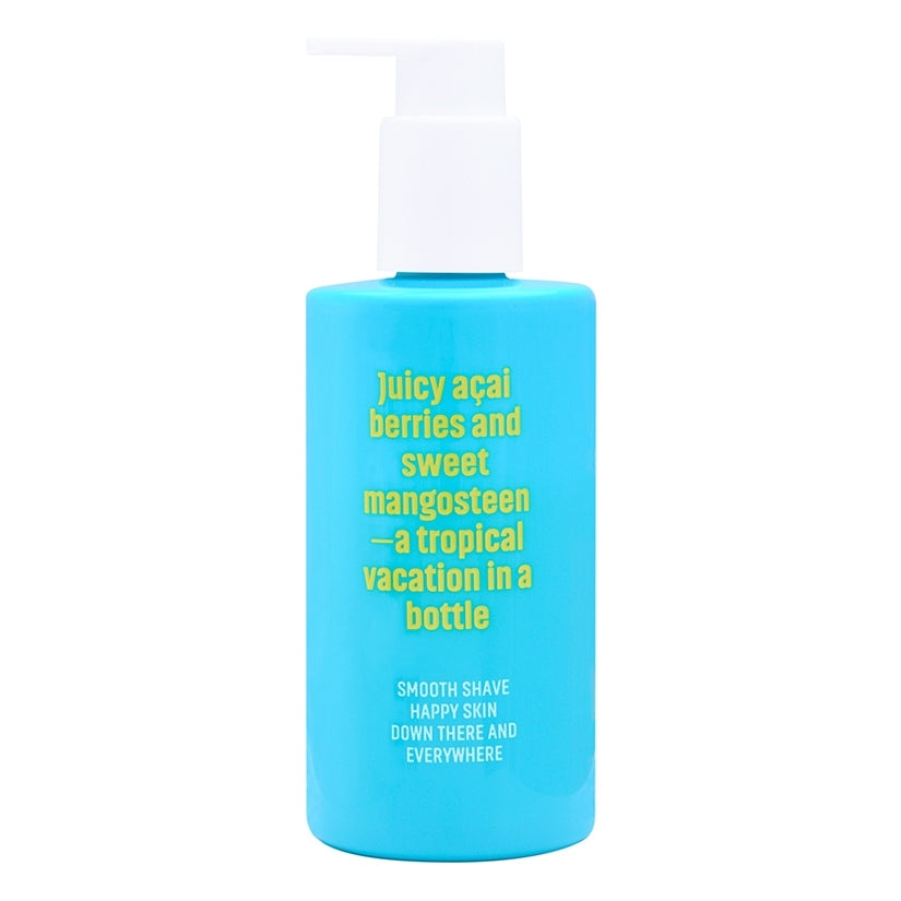 Coochy Shave Cream Island Paradise 8 Oz bottle featuring tropical inspired design and moisturizing properties.