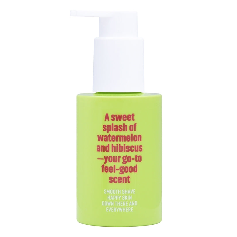 Coochy Shave Cream Melon Madness 3.4 Oz bottle with vibrant design and fresh melon fragrance.