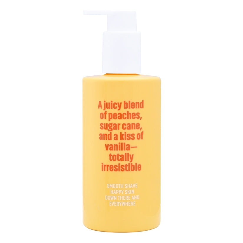 Coochy Shave Cream Peachy Keen 8 Oz with peach and vanilla fragrance for a smooth shave.