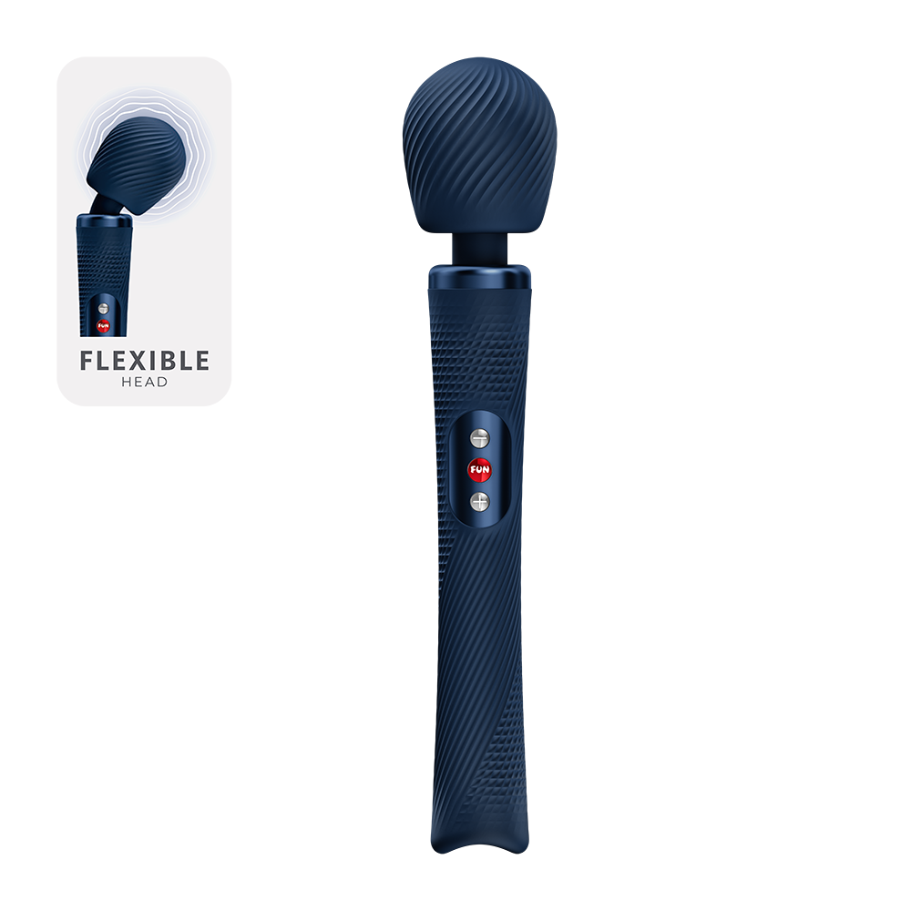 Fun Factory Vim Wand Massager Night Blue with a flexible head design for enhanced pleasure.