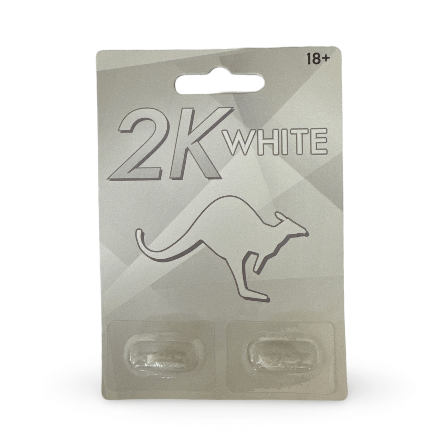 Kangaroo 2K White Extra Strong Male Vitality Twin Pack dietary supplement packaging.