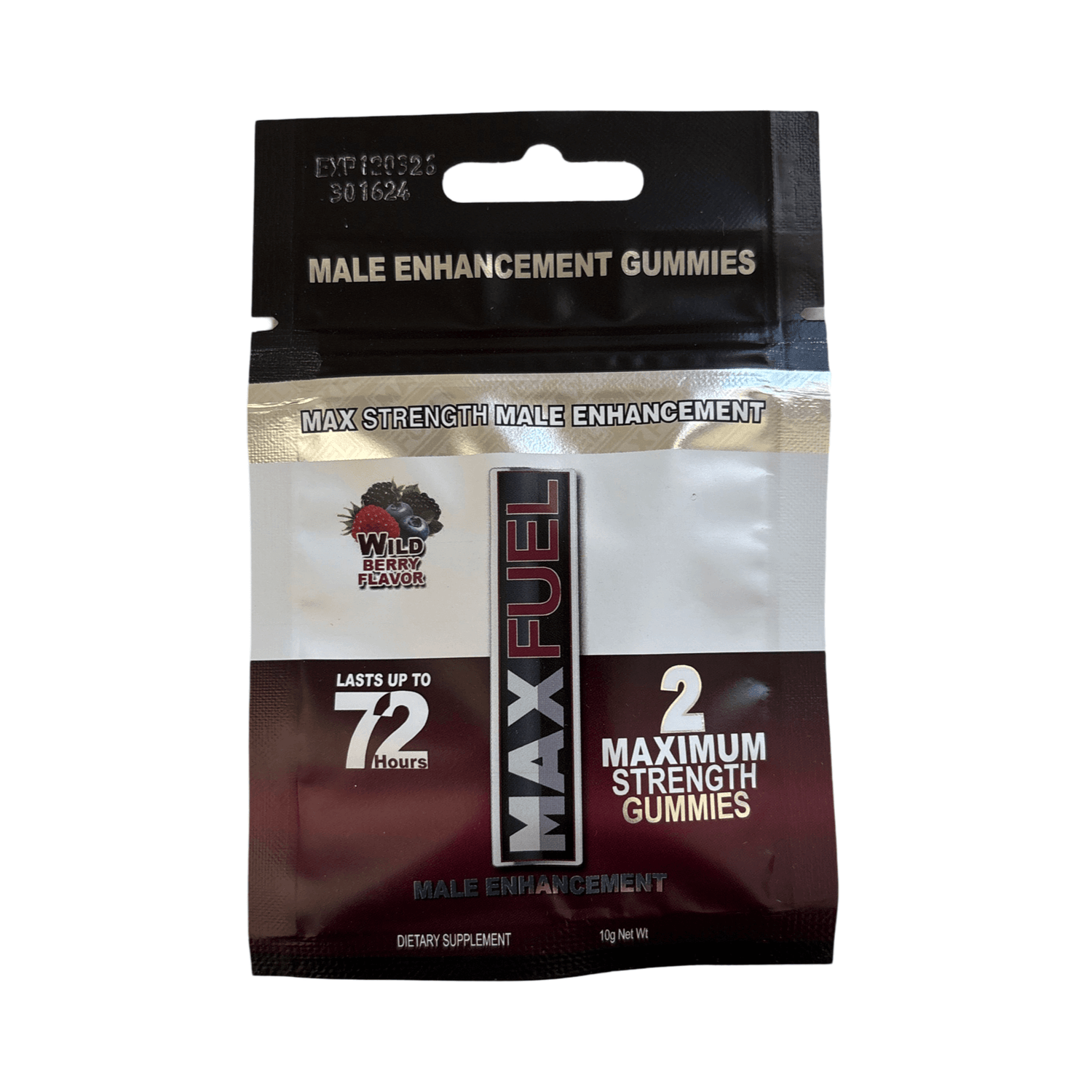 MaxFuel Wild Berry Male Vitality Gummies 24 Count package featuring maximum strength male enhancement gummies.