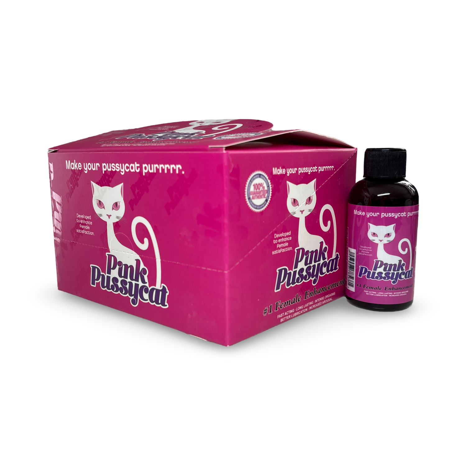 Pink Pussycat Shot – Herbal Sensual Energy Shot for Women | 2 oz | 12 Bottle Display