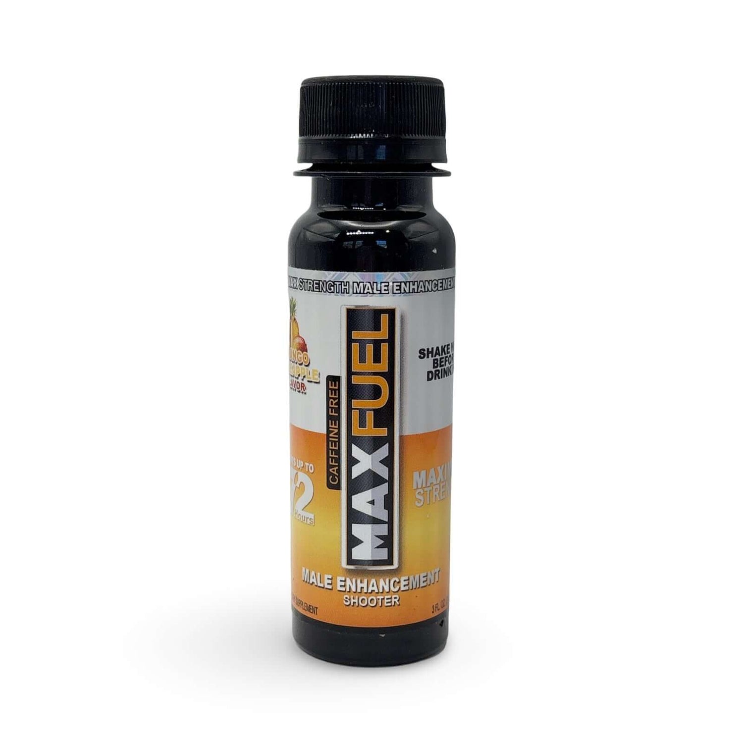 MaxFuel Mango Pineapple Male Enhancement Shooter 3 fl oz for stamina and performance boost.