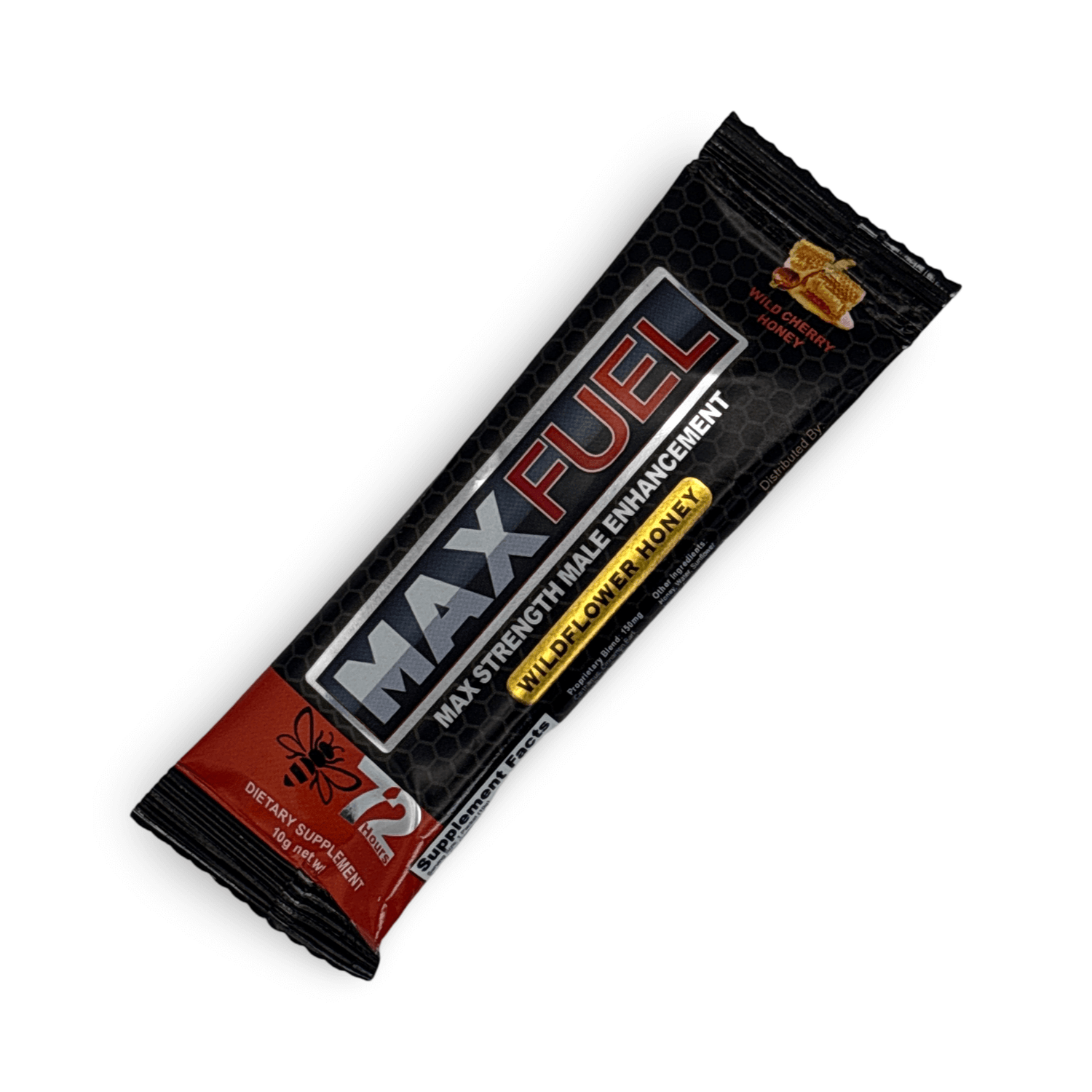 MaxFuel Honey 1 Pack Wildflower & Cherry Blend dietary supplement packet for energy and endurance.