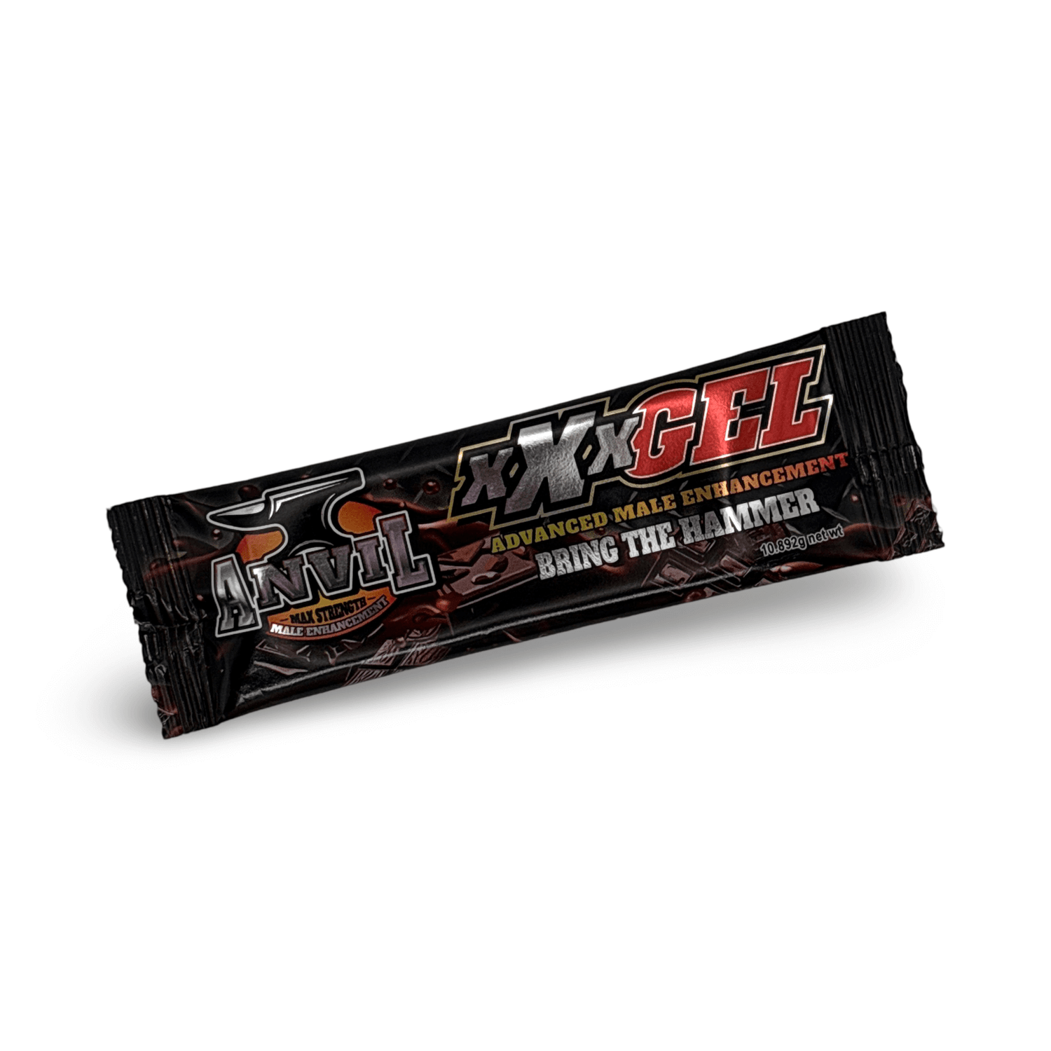 Anvil MAX STRENGTH XXX Gel pack, advanced male enhancement product, flavored with rich chocolate.