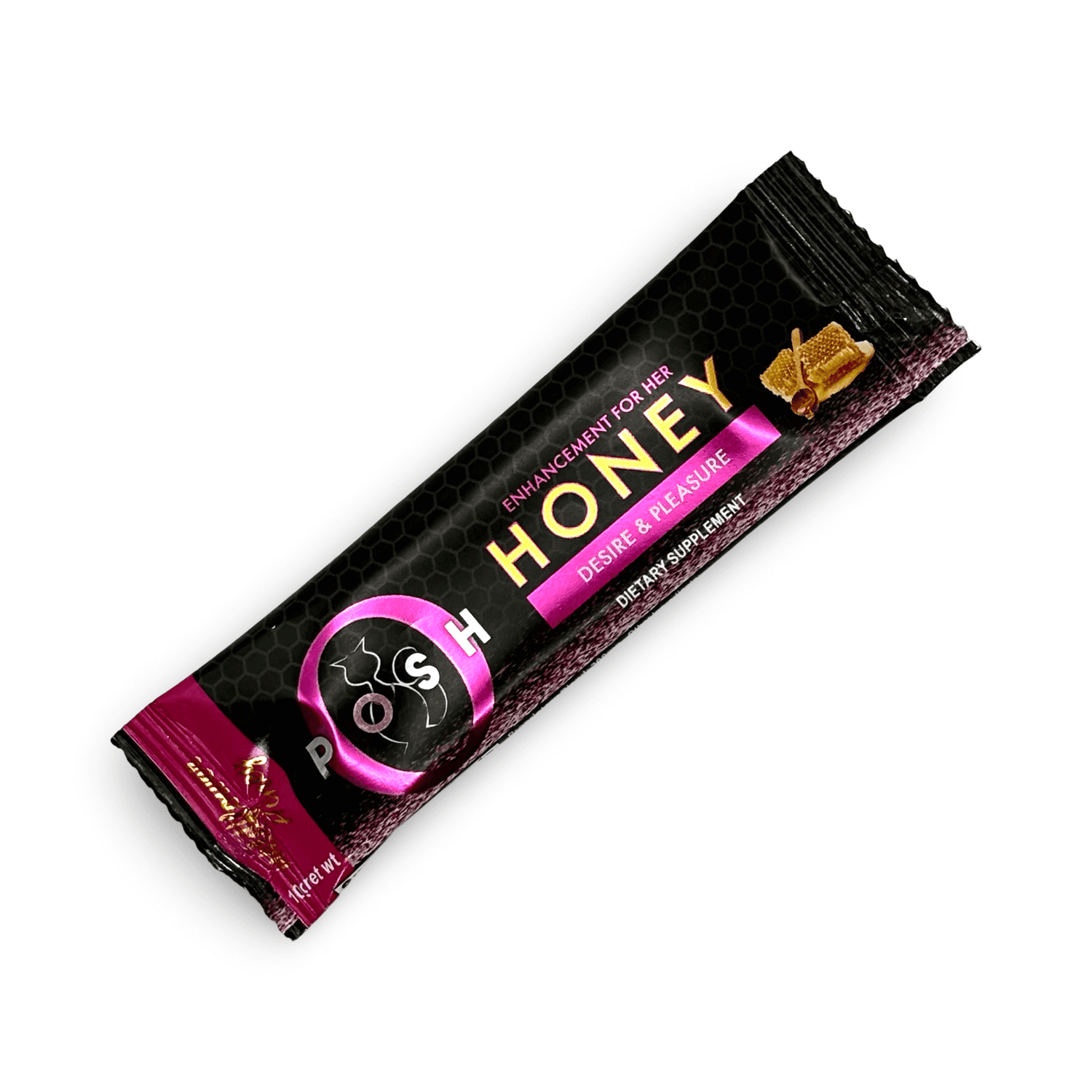 Posh Enhancement for Her honey stick, wildflower flavor for women's pleasure and vitality.