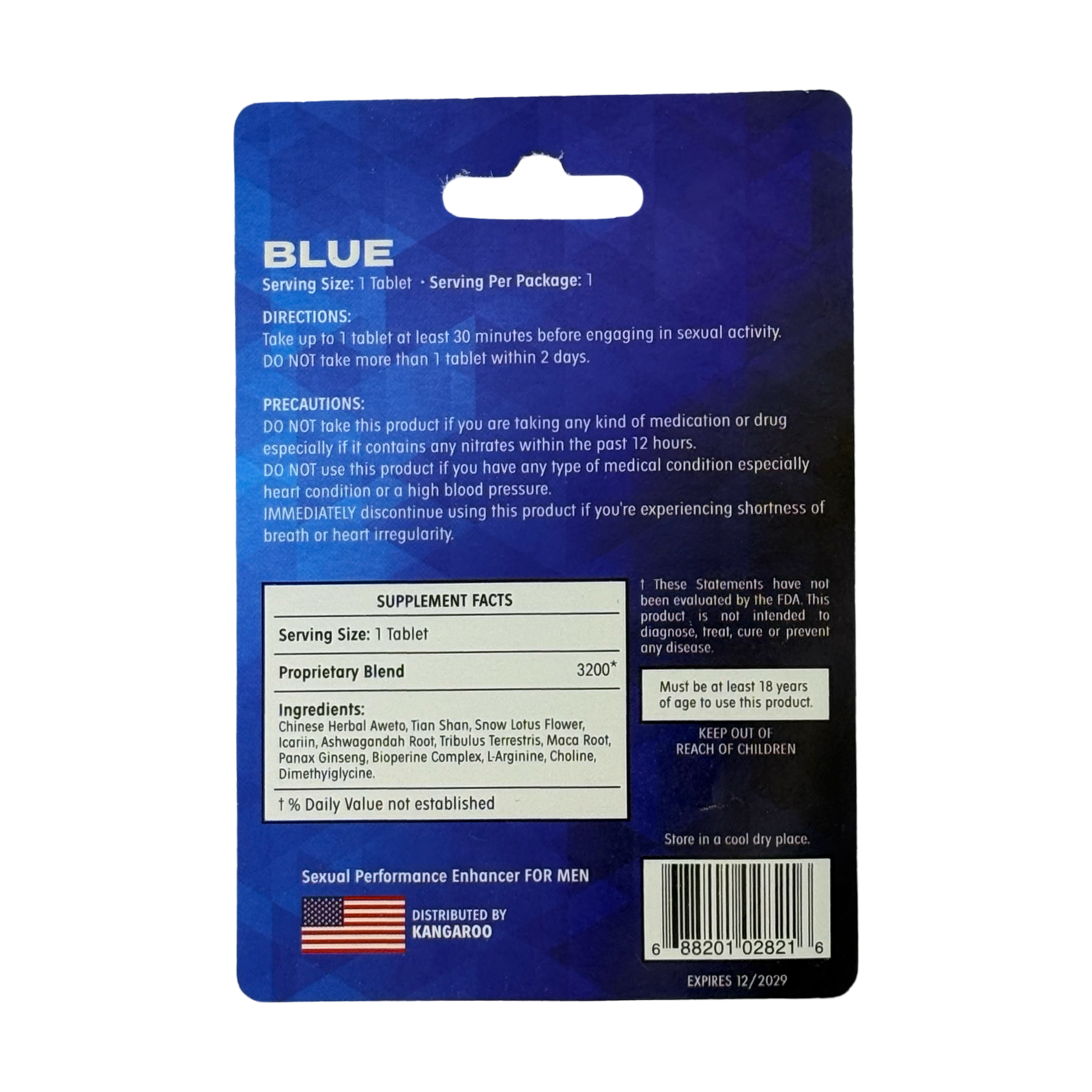 Kangaroo Blue Limited Edition – Herbal Supplement for Male Vitality