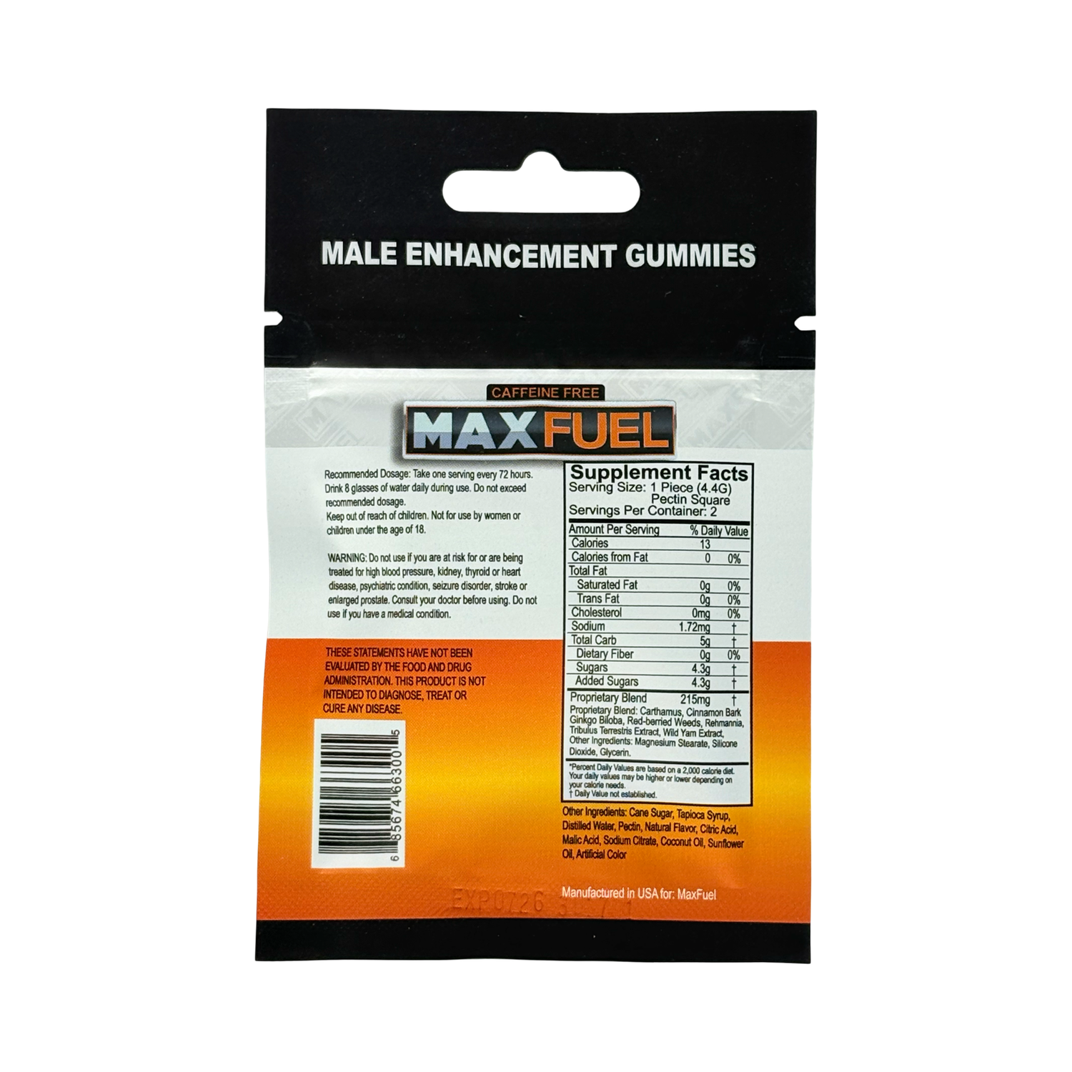 MaxFuel Pineapple Flavor Male Enhancement Gummies – 24 Count Display