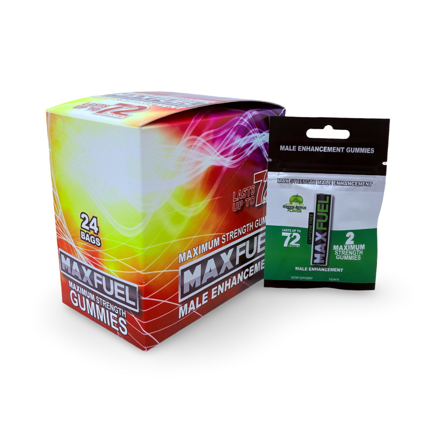 MaxFuel Green Apple Male Vitality Gummies – 24 Count
