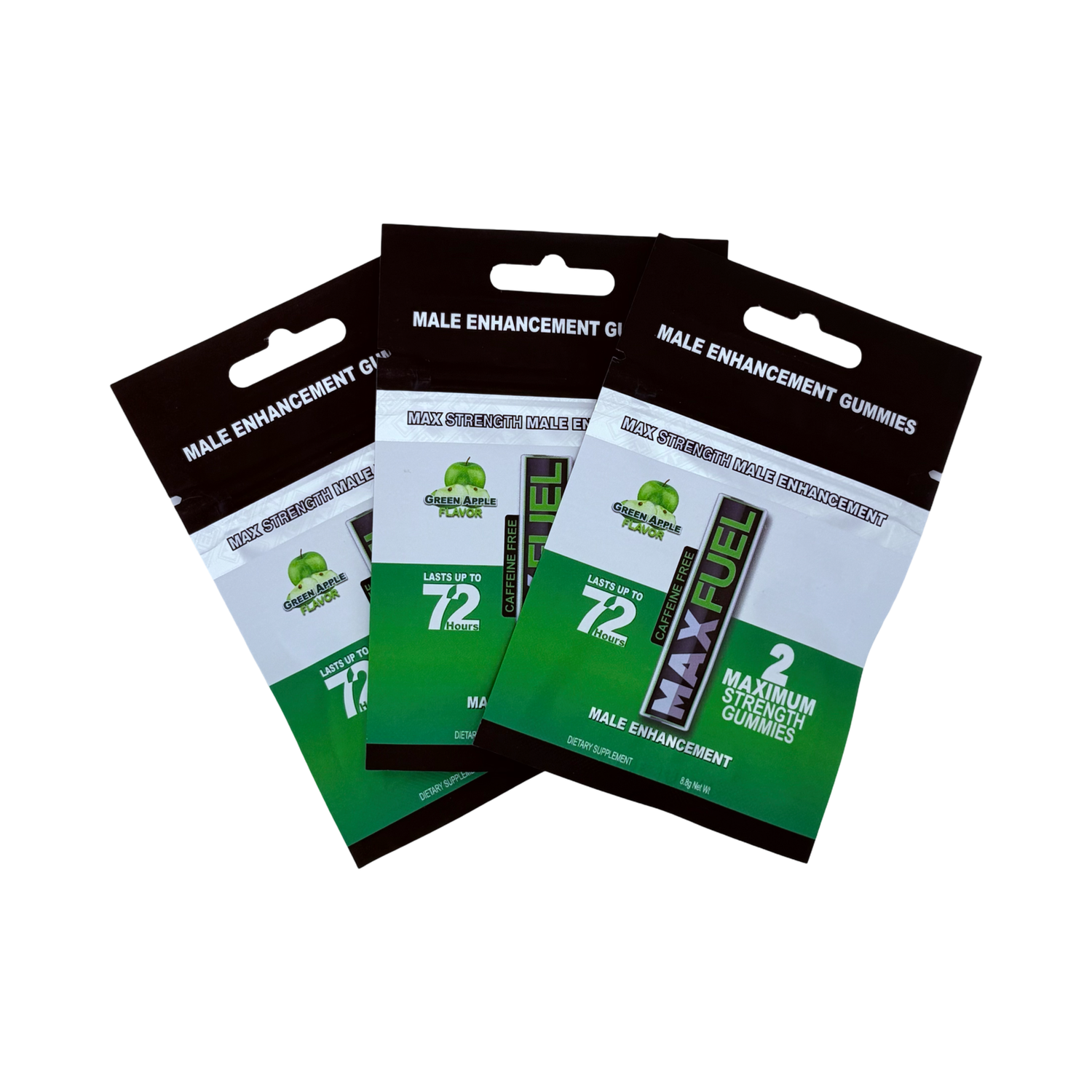 MaxFuel Green Apple Male Vitality Gummies – 3 Pack | Fast-Acting