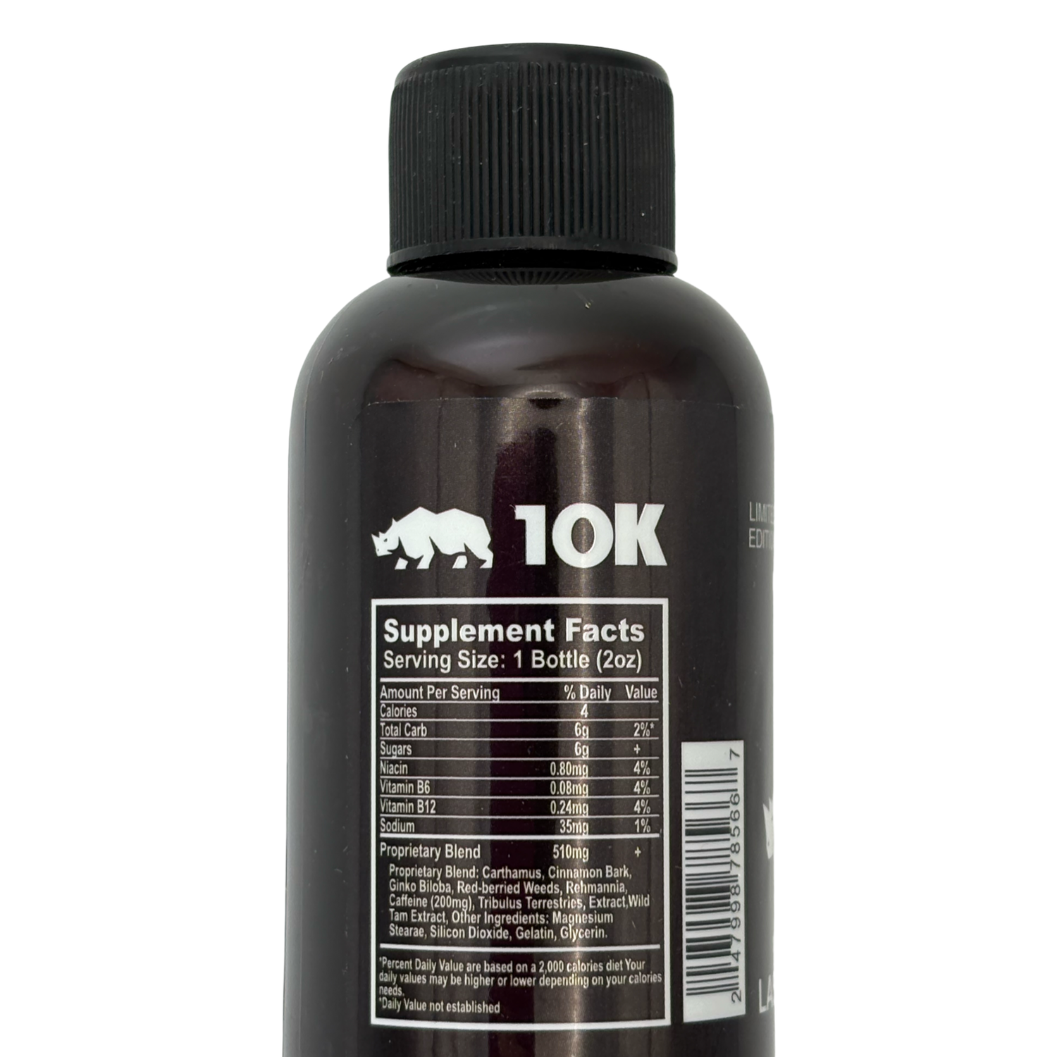 Rhino 10K Shot – Black Edition | 2 oz Liquid Supplement for Men's Vitality