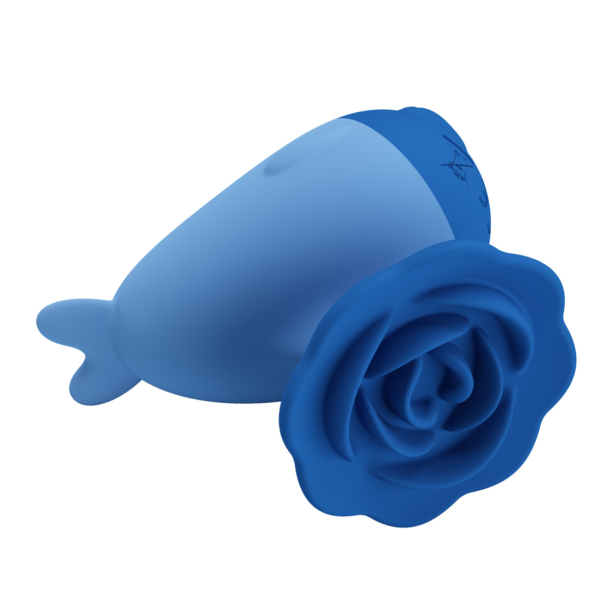Pretty Love Dolphin Mini Vibrator Blue with elegant blue silicone and a rose design for focused external pleasure.