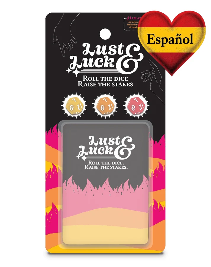 Little Genie Lust & Luck Couples Dice Game packaging with dice and playful design for intimate fun.