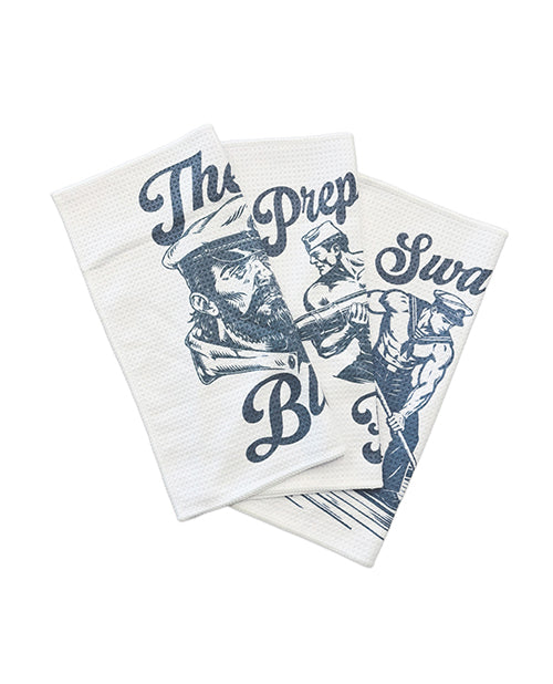 Cleanie Genie Seamen Cum Rags 3 Piece Set featuring nautical-themed designs and humorous graphics.