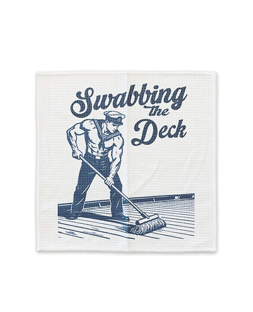 Cleanie Genie Seamen Cum Rags 3 Piece Set featuring a sailor swabbing the deck design.