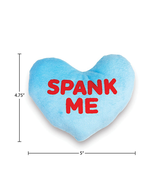 Little Genie X-Rated Valentines Pillow Multi Colors blue heart plush pillow with red 'SPANK ME' text.