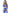Savage Lingerie 4 Piece Lingerie Set modeled in vibrant blue with a stylish fishnet design for special occasions.