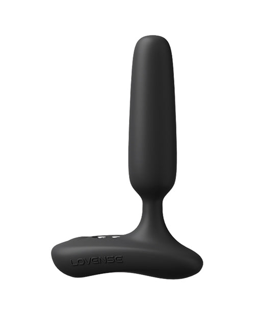 Lovense Glint Touch Responsive Vibrating Butt Plug Black featured in sleek, smooth black design for enhanced pleasure.
