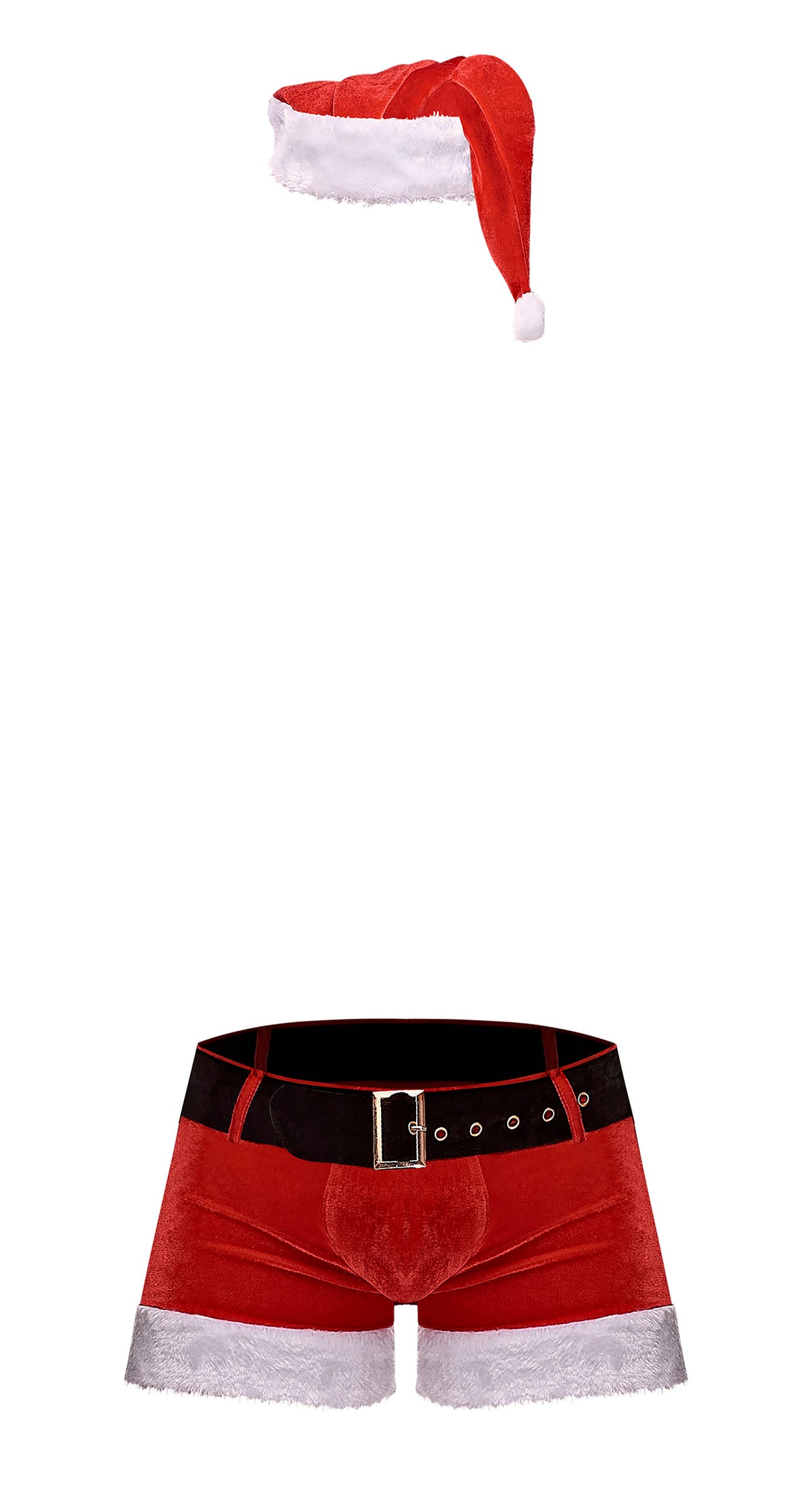 Male Power St Dick Santa Shorts and Hat Red L/XL set with festive Santa shorts and hat for holiday fun