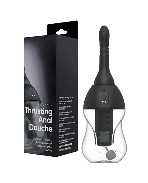 Nexus Thrusting Automatic Douche with sleek design and functional packaging for anal hygiene.