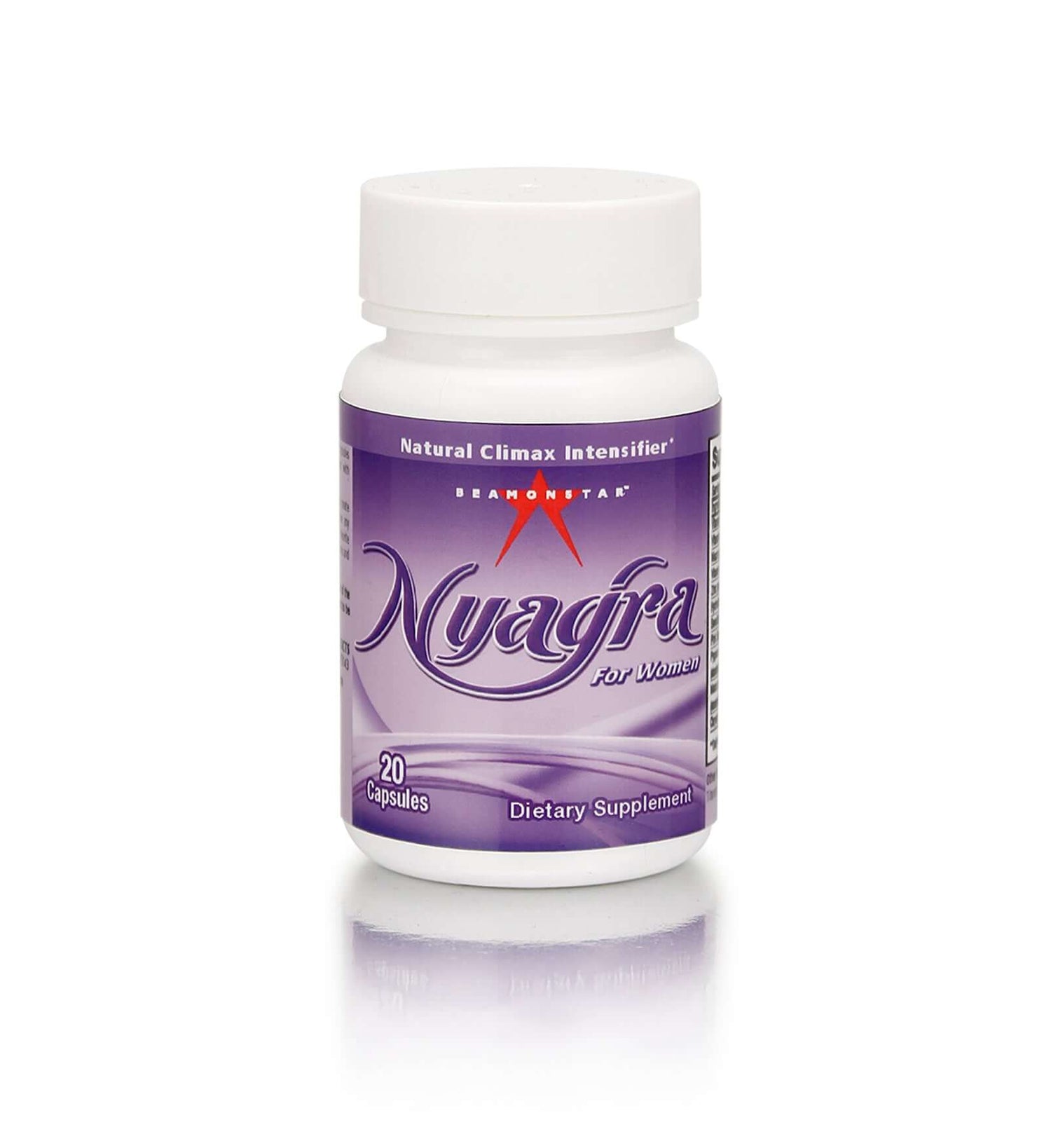 Nyagra for Women 20 Capsules - Natural Climax Intensifier Supplement in a Purple Bottle