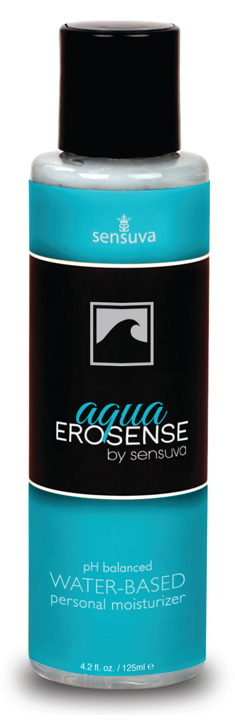 Sensuva Erosense Aqua Water Based Personal Moisturizer 4 Oz bottle, pH balanced lubricant for personal use.