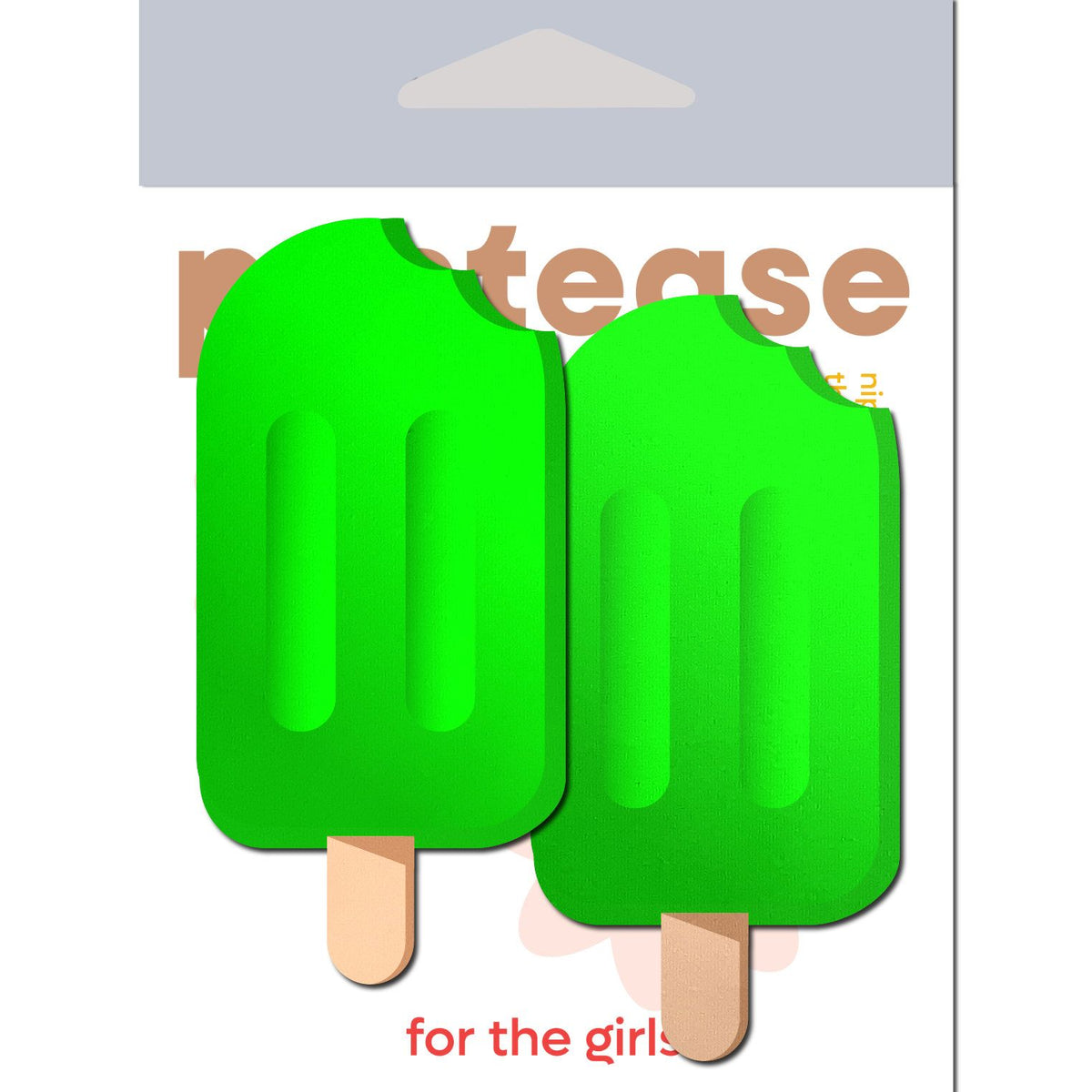 Pastease Lime Green Ice Pop Nipple Pasties in fun ice pop design, perfect for summer outfits and festivals.