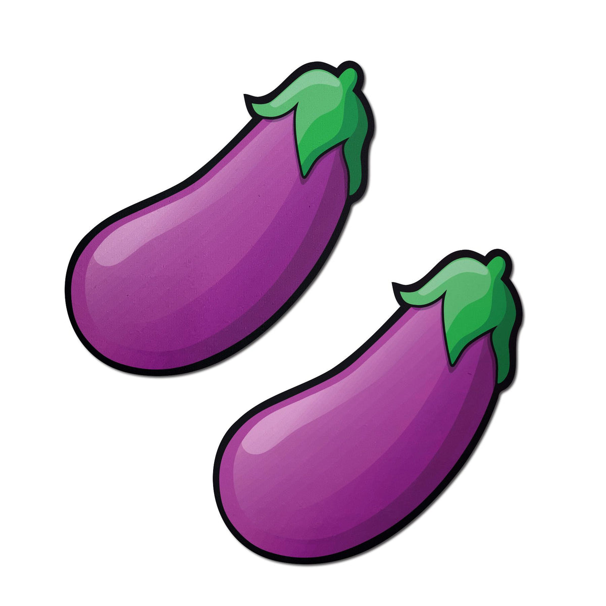 Pastease Eggplant Emoji Nipple Pasties Purple - fun, cheeky purple eggplant design for parties and festivals.