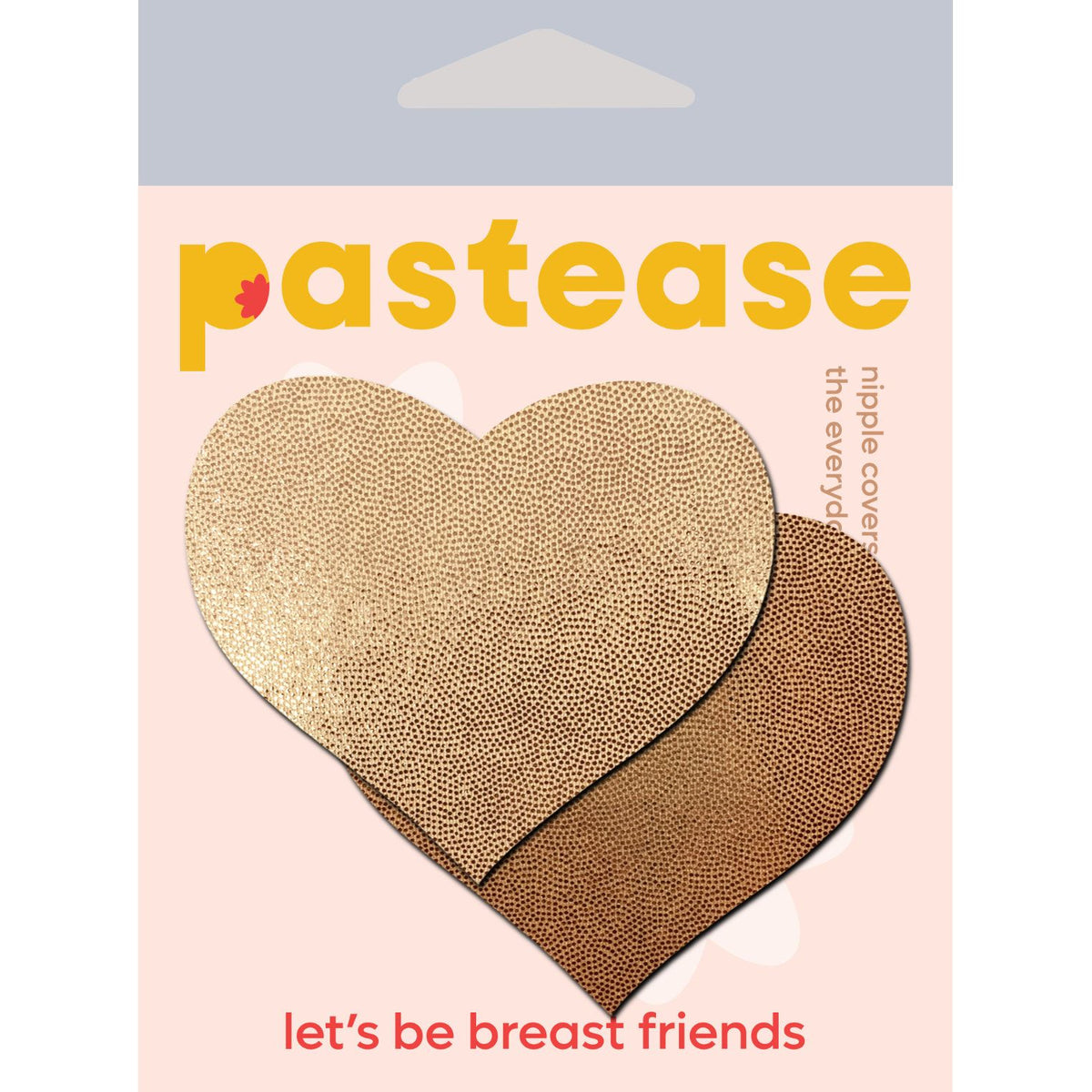 Pastease Love Gold Snake Print Tie Dye Heart Nipple Pasties in a heart shape packaged with playful design.