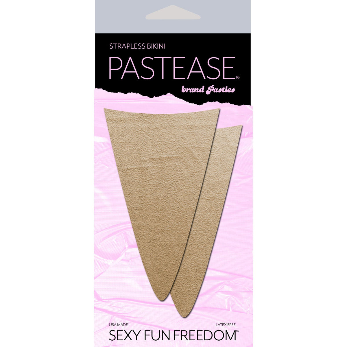 Pastease Strapless Bikini Merkins Nude package featuring nude pasties for seamless coverage.