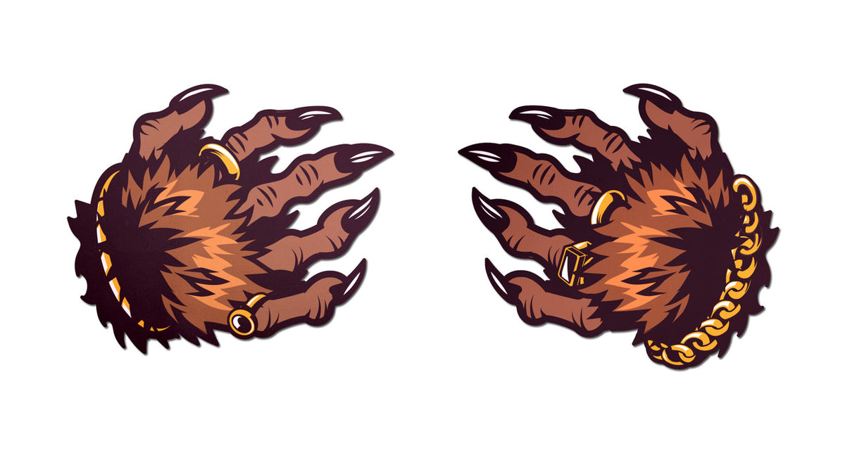 Pastease Monster Hands Werewolf Claw Nipple Pasties in a playful design with clawed fingertips.