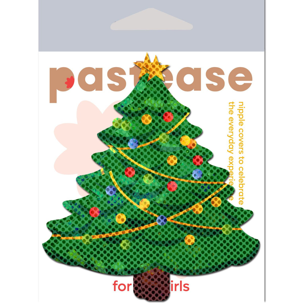 Pastease Christmas Trees Glitter Nipple Pasties in festive Christmas tree design with colorful decorations.